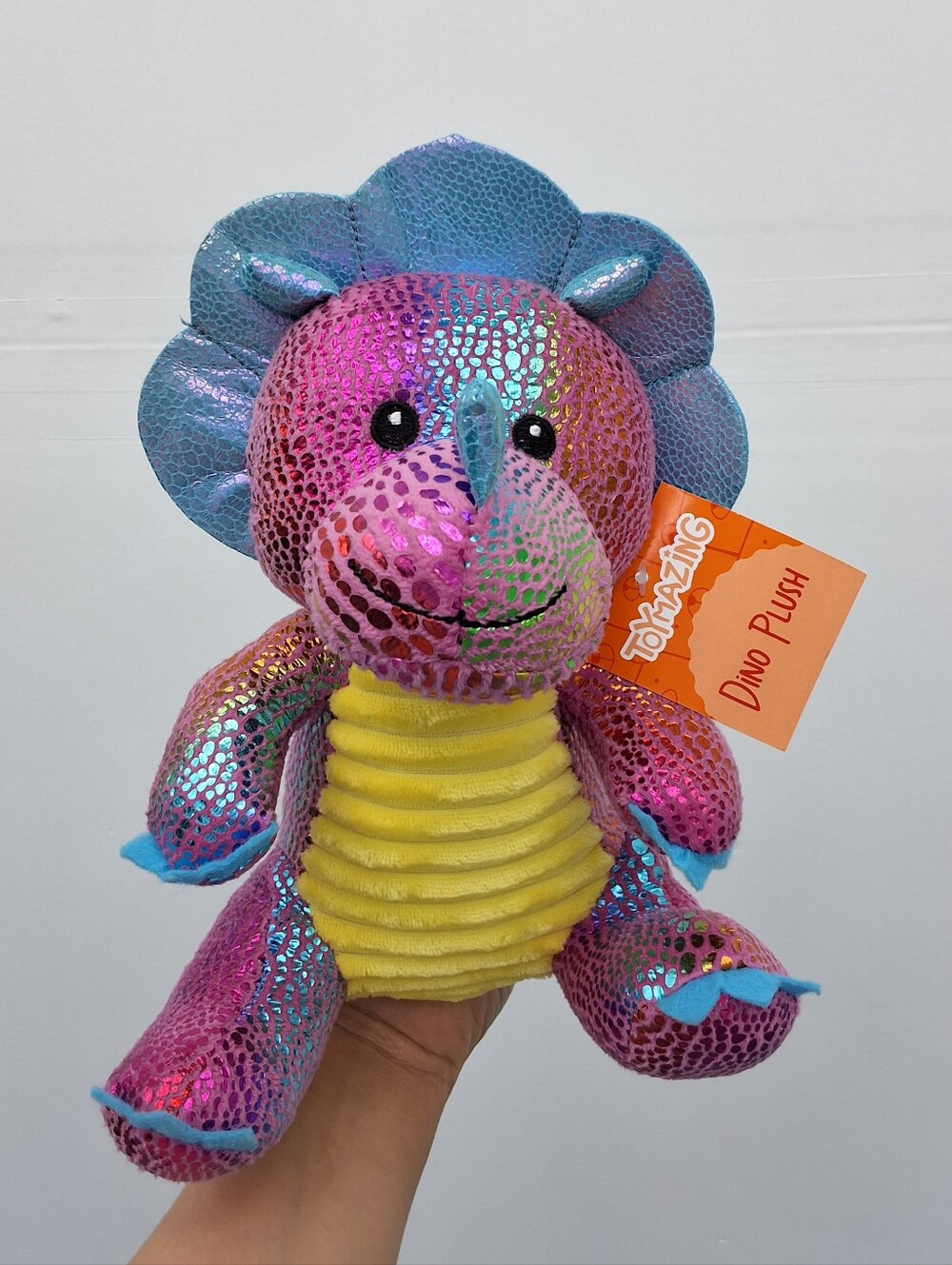 Iridescent Dino Plush Toy Colorful Metallic Dinosaur Cute Stuffed Animal NWT